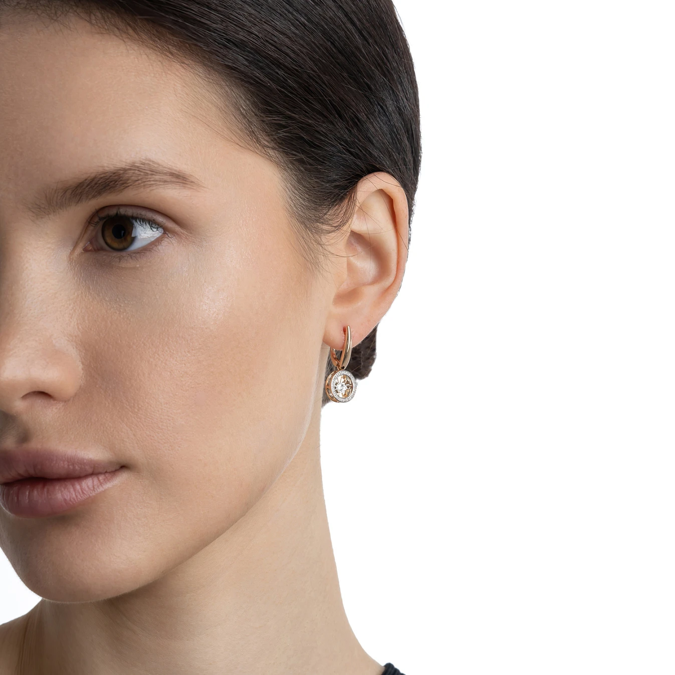 Серьги (803-02082-10-11-00-50), красное золото, бриллиант