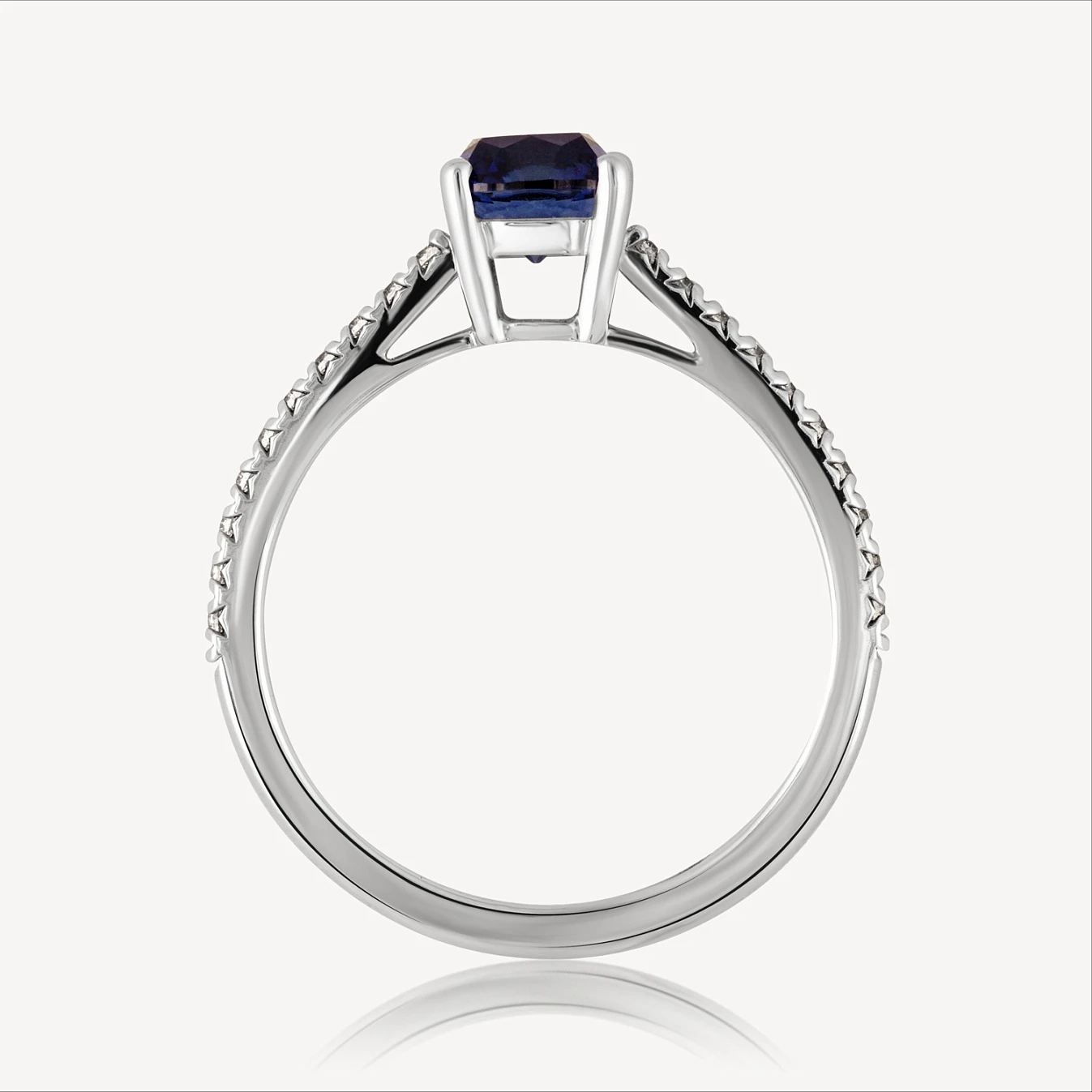 Кольцо (920484), белое золото, сапфир гт.