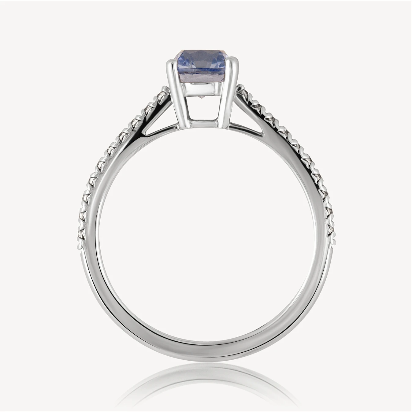 Кольцо (920484Б), белое золото, сапфир гт.